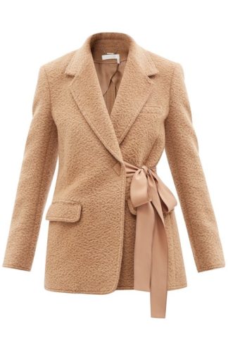 Chloé - Side-tie Camel Wool-blend Jacket Light Brown