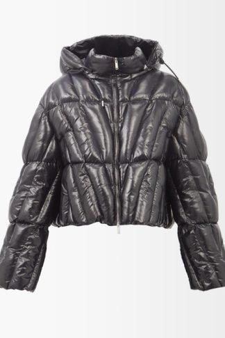 Valentino - Optical Valentino Hooded Padded-nylon Coat Black