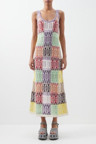 Chloé - Jacquard-knit Recycled Cashmere Maxi Dress Multi