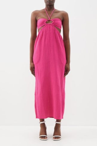 Mara Hoffman Laila Cutout Organic-cotton Dress Magenta