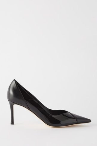 Jimmy Choo Cass 75 Panelled Leather Pumps Black