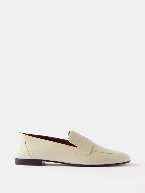 Buy Le Monde B?yl Leather Penny Loafers White Online | Coshio