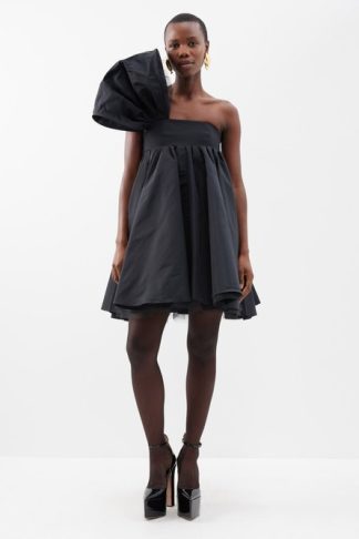 Nina Ricci Exaggerated-bow Taffeta Mini Dress Black