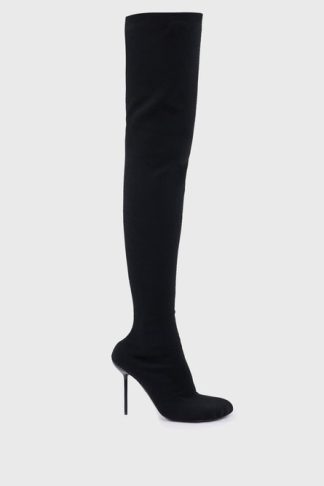 Balenciaga Anatomic 110 Over-the-knee Knit Boots Black