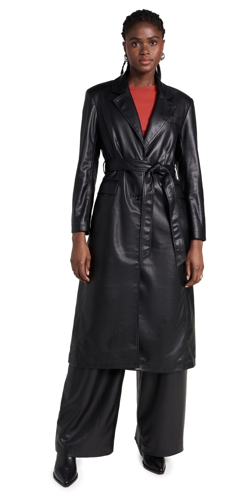 Buy AG Em Rata x AG Valentina Faux Leather Coat Online | Coshio