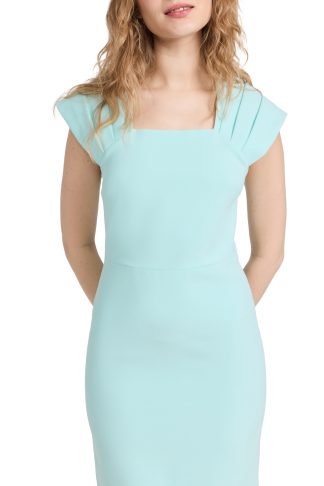 alice + olivia Kiro Pleated Shoulder Midi Dress