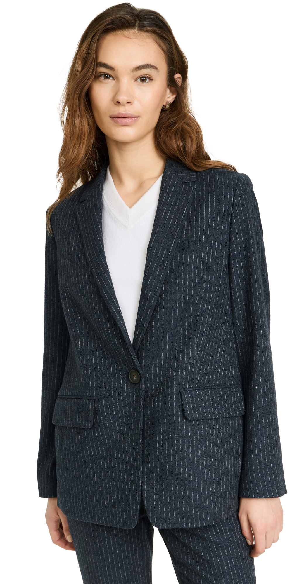 Buy Vince Pinstripe Flannel Blazer Online | Coshio