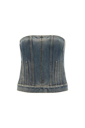 Alexander McQueen Denim Corset Top