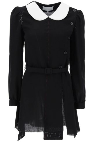 Maison Margiela Convertible Mini Dress In Wool