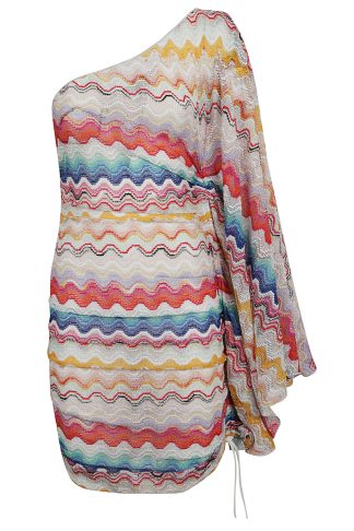 Missoni One-shoulder Stripe Patterned Short Dress