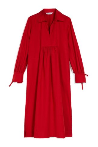 Max Mara Collared Long-sleeved Dress