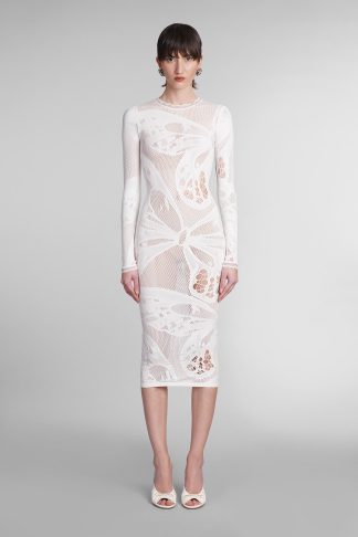 Blumarine Dress In Beige Polyamide