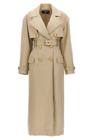 Balmain Hemp Linen Trench Coat