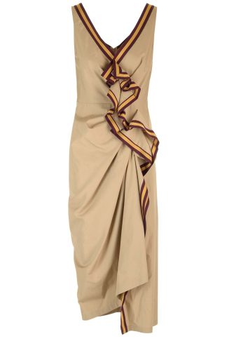 Dries Van Noten Fitted Draped Dress