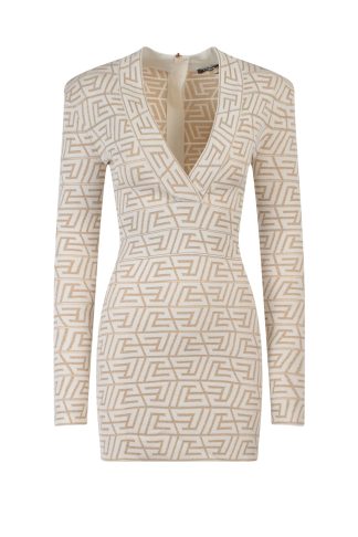 Balmain Knitted Dress With Monogram