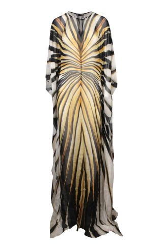 Roberto Cavalli Ray Of Gold Gold Kaftan Dress