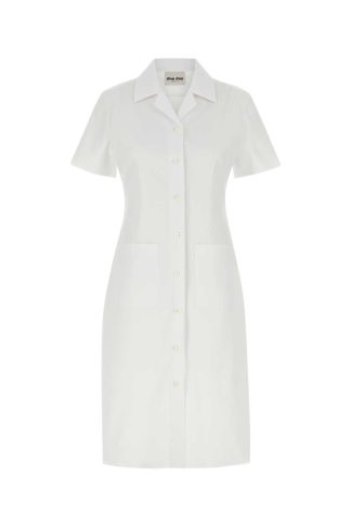 Miu Miu White Poplin Shirt Dress