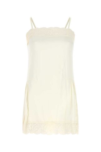 Maison Margiela Ivory Satin Mini Dress