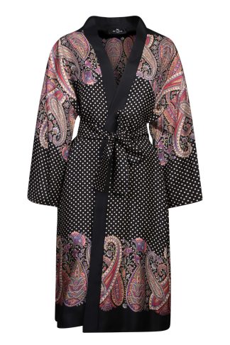 Etro Polka-dot Printed Belted Midi Coat