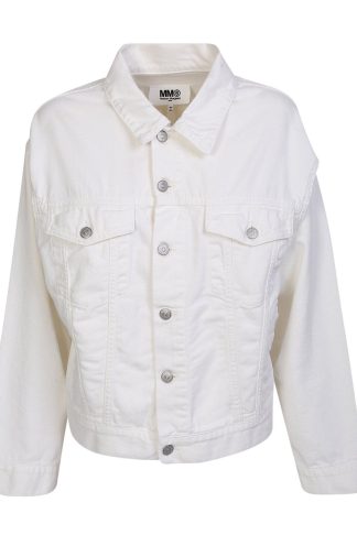 MM6 Maison Margiela Cut-out Buttoned Denim Jacket