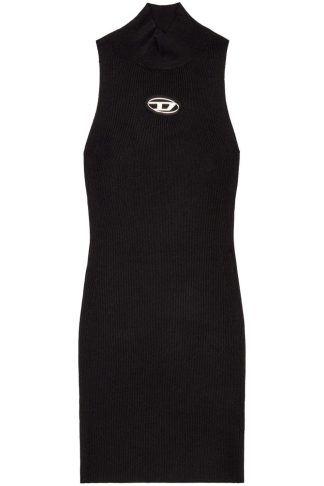 Diesel M-onervax Logo-plaque Mock-neck Dress