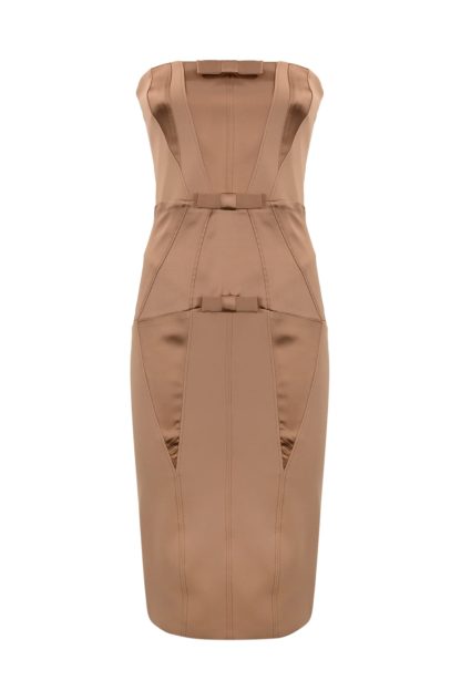 Elisabetta Franchi Crepe Dress With Satin Bows