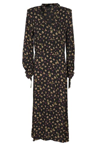 Rotate by Birger Christensen Jacquard Midi Slit Dress