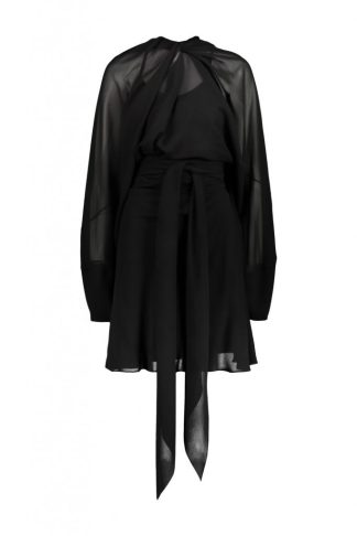 Maison Margiela Long-sleeved Mini Dress In Chiffon Silk