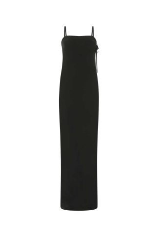 Saint Laurent Black Crepe Long Dress