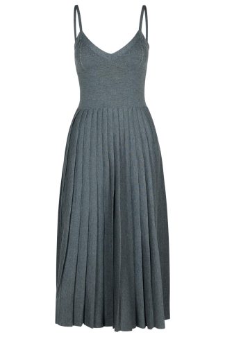 Khaite elio Grey Wool Dress