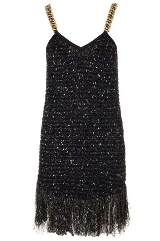 Balmain Fringed Tweed Dress