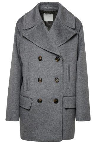 SportMax martora Grey Virgin Wool Trench Coat