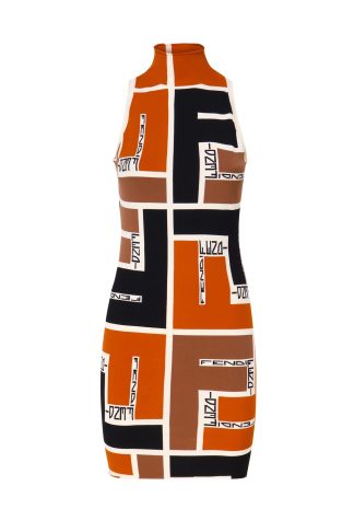 Fendi Puzzle Viscose Blend Knit Dress