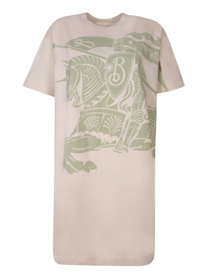 Burberry Knight Cotton T-shirt Dress In Beige