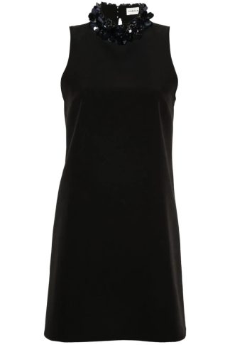 Parosh Sleeveless High Neck Mini Dress With Paillettes