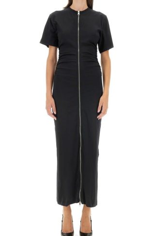 MSGM Short-sleeved Zip-up Maxi Dress