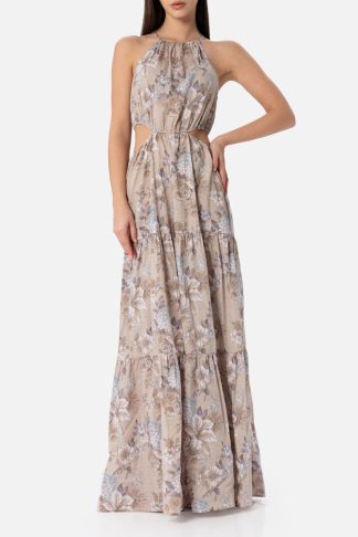 MC2 Saint Barth Woman Cut Out Long Dress Kaby With Flower Print