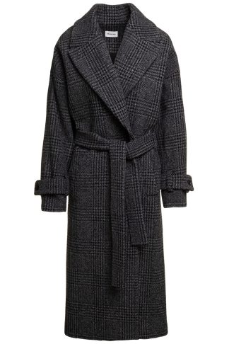 Parosh Tie-waist Check Cardi-coat