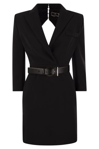 Elisabetta Franchi Robe-manteau In Crepe With Cut Out Back