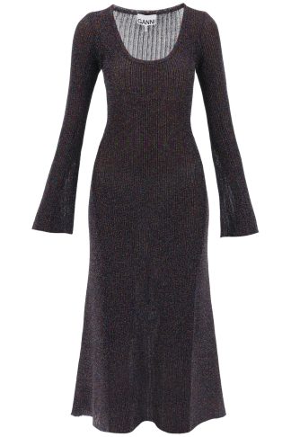 Ganni Lurex-knit Midi Dress