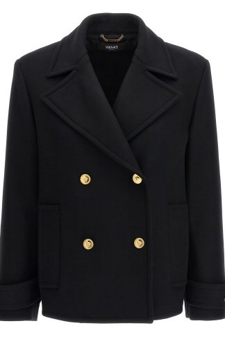 Versace Double-breasted Wool Coat