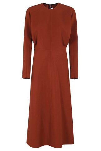 Victoria Beckham Long Sleeve Dolman Midi Dress