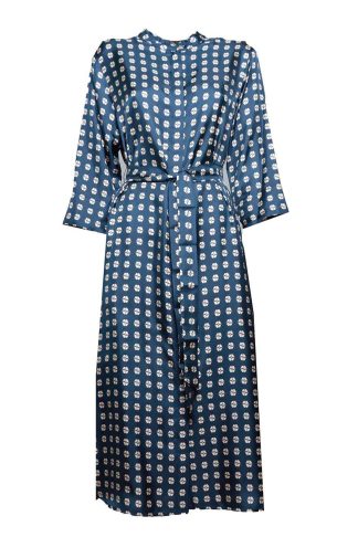 Max Mara All-over Printed Tied Waist Dress