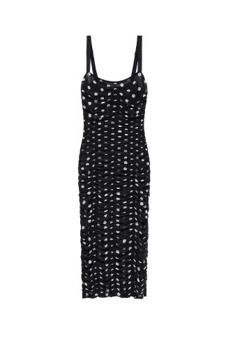 Dolce & Gabbana Tulle Dot Print Longuette Dress