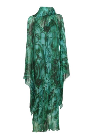 Roberto Cavalli Bow Detail V-neck Asymmetric Long Dress