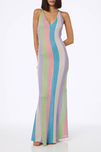 MC2 Saint Barth Woman Raschel Knit Striped Slip Dress Eydis