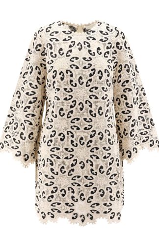 Zimmermann Ottie Lace Crewneck Mini Dress