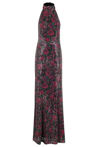 Rotate by Birger Christensen Sequin Embellished Open-back Maxi Dress