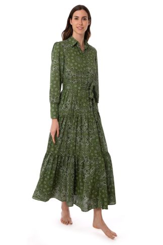 MC2 Saint Barth Woman Green Bandanna Long Dress Jensen