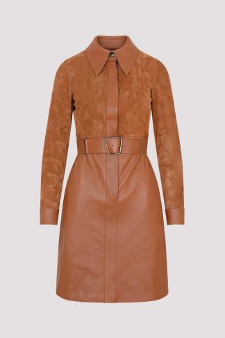 Akris Vicuna Leather Short Dress